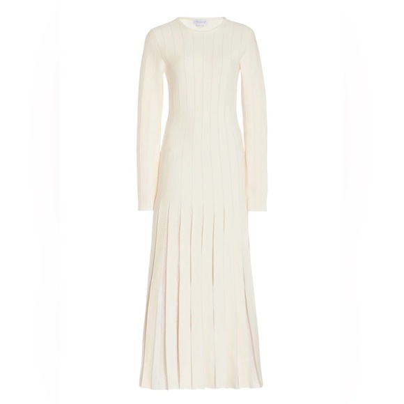 Gabriela Hearst Ivory Ribbed Knit Virgin Wool Silk Maxi Dress NWT - Picture 8 of 12